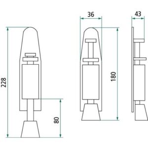 Türfeststeller - Türfeststeller 0035.4440 VA ma Hubh.48mm Türmontage INTERSTEEL – Bild 3