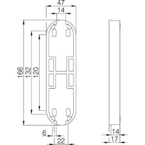 Untersatz zu Türtreibriegel - Untersatz zu Türtreibr.Vario f.aufliegende Stangen silber elox.DENI – Bild 3