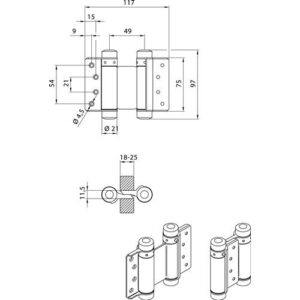 Pendeltürband - Pendeltürband VA Gr.29 L.75mm 15kg TS 18-25mm DENI – Bild 3