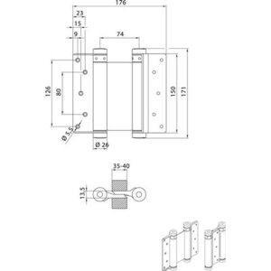 Pendeltürband - Pendeltürband STA vern.Gr.36 L.150mm 40kg TS 35-40mm DENI – Bild 3