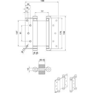 Pendeltürband - Pendeltürband STA vern.Gr.39 L.175mm 55kg TS 40-45mm DENI – Bild 3