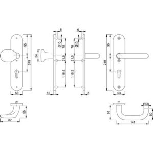 Schutzgarnitur - Schutzgarnitur Baden E86G/3331A/3440/1388Z VA F69 72mm 37-47mm HOPPE – Bild 3