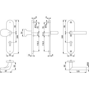 Schutzgarnitur - Schutzgarnitur Utrecht E86G/3331A/3440/1444Z VA F69 72mm 37-42mm HOPPE – Bild 3