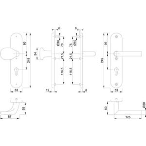 Schutzgarnitur - Schutzgarnitur Utrecht E86G/3331A/3440/1444Z VA F69 72mm 42-47mm HOPPE – Bild 3