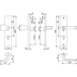 Schutzgarnitur - Schutzgarnitur London 78G/2222A/2440/113 Alu.F1 72mm 37-42mm HOPPE – Bild 3