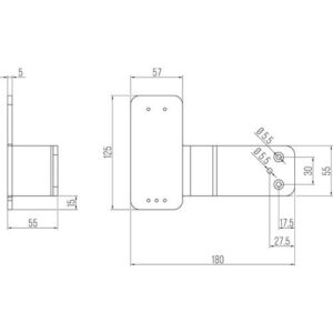 Montageplatte - Montagepl.Mont.unter Panikstange Türwächter DENI DIN re.L125xB180mm DENI – Bild 3