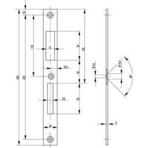 Schließblech - Schließbl.STA silber B.24xL.243mm DIN L/R BKS – Bild 3