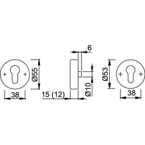 Schutzrosette - Schutzrosette E42NSA VA F69 rd.o.ZA S.12mm HOPPE – Bild 3