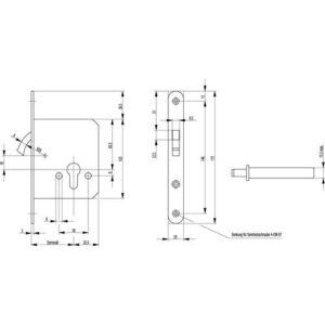 Zirkelriegelschloss - Zirkelriegelschloss 0371/0372 Zirkelr.BB VA rd 20x172mm BKS – Bild 3