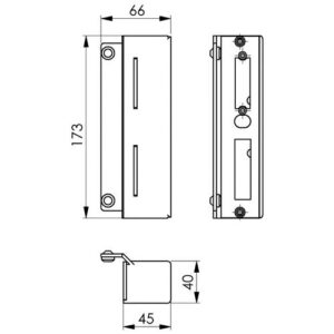 Schließkasten - Schließkasten 147V2A-40 f.E-Öffner VA z.Anschweißen AMF – Bild 3