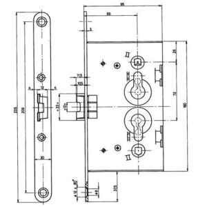 Spezialeinsteckschloss - Spezialeinsteckschloss f.Metalltüren PZ 20/65/72/8mm DIN L/R verz.rd BEVER – Bild 3