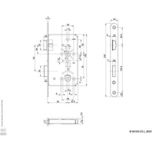 Behörden-Einsteckschloss - Behörden-Einsteckschloss 0615 BAD 24/65/78/8mm DIN L VA rd Kl 5 BKS – Bild 3