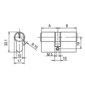 BKS Profildoppelzylinder - Profildoppelzylinder PZ 8800 31/45mm Anz.Schlü.3 versch.-schl.BKS – Bild 3