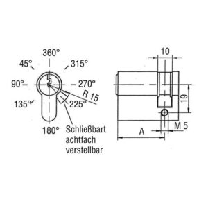 Profilhalbzylinder - Profilhalbzylinder 8900 27/10mm Anz.Schlüssel:3 versch.-schl.BKS – Bild 3