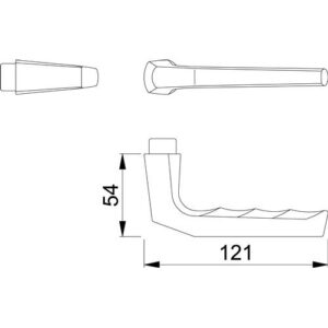 Türdrückerlochteil - Türdrückerlochteil Frankfurt 117L Alu.F2/neusilberfarbig 4-KT.8mm DIN L/R HOPPE – Bild 3