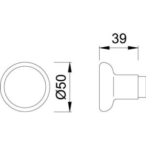 Knopfdrückerpaar - Knopfdrückerpaar 54/54 Material Alu.F1 drehb.4-KT.8mm HOPPE – Bild 3