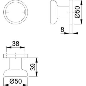Türknopf - Türknopf 54/11 Alu.F2 ger.HOPPE – Bild 3