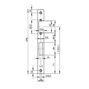 Flachschließblech - Flachschließbl.VA ma ktg.B.24xL.245mm DIN L/R WILKA – Bild 3