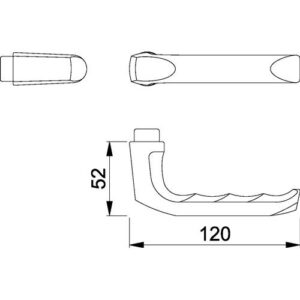 Türdrückerpaar - Türdrückerpaar London 113 Alu.F1 o.Rosetten 4-KT.8mm HOPPE – Bild 3