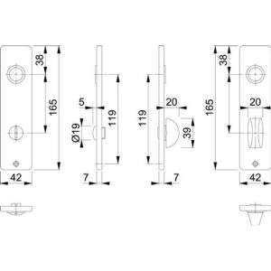 Kurzschildpaar - Kurzschildpaar 202KP/AP Alu.F2 SK/OL HOPPE – Bild 3