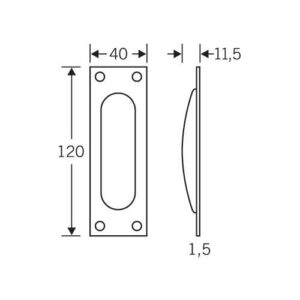 Schiebetürmuschel - Schiebetürmuschel 42 4211 Alu.F1/naturf.ktg.bl.L.120mm B.40mm FSB – Bild 3