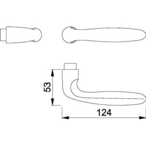 Türdrückerlochteil - Türdrückerlochteil Verona 1510 Alu.F1/naturf.4-KT.8mm DIN L/R HOPPE – Bild 3