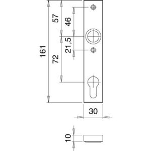 Schlosskasten-Kurzschild - Schlosskasten-Kurzschild 1317/7203 Innenschild Alu.F1/naturf.EDI – Bild 3