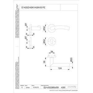 Rosettengarnitur - Rosettengrt.Ant.E1402Z/42KV/42KVS VA F69 rd.PZ DIN L/R D/D HOPPE – Bild 3