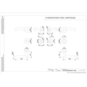 Rosettengarnitur - Rosettengrt.Ant.E1402Z/42KV/42KVS VA F69 rd.SK/OL DIN L/R D/D HOPPE – Bild 3