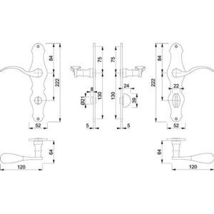 Langschildgarnitur - Langschildgarnitur Weimar M112SLN/2007 MS F73 SK/OL 78mm DIN L/R HOPPE – Bild 3