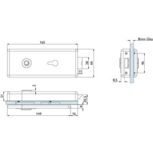 Glastürschloss - Glastürschloss 6083 PZ-Genova VA ma PZ DIN L/R HERMAT – Bild 3