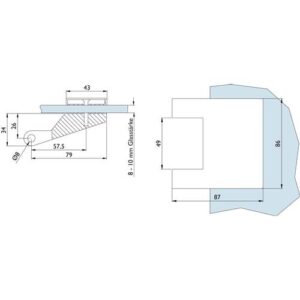 Glastürband - Glastürband 6315-20 LM Edelstahlfarbig ktg f.3-teillig HERMAT – Bild 3