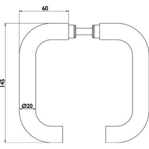 Glastürdrückerpaar - Glastürdrückerpaar 1801 BASIC 01 VA U-Form 4-KT.8mm HERMAT – Bild 3