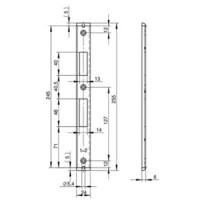 NW Wilka Flachschließblech P 643 - Edelstahl DIN L/R B.24xL.243mm WILKA – Bild 3