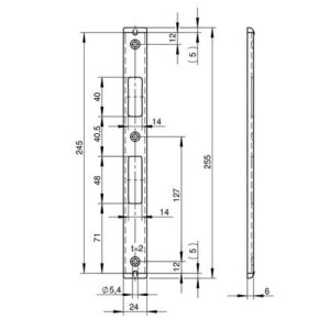 Schließblech - Schließbl.VA ma geb.U-Schließblech f.Rohrrahmentüren B.24xL.243mm – Bild 3