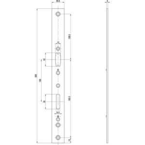 Stulpunterlage - Stulpunterlage B9050 VA silber B.24xL.270mm ktg.DIN L/R fl.BKS – Bild 3