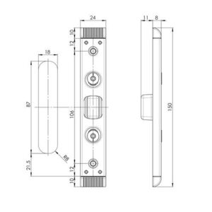 Schließteil - Schließteil 59076 Bolzenr.U-St.24x8mm L/R silberf.FUHR – Bild 3