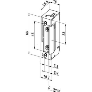 Elektrotüröffner - Elektrotüröffner 118 FS 10-24 V AC/DC Dauerent.nein DIN L/R ASSA ABLOY – Bild 3