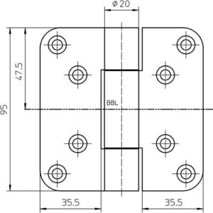 Objektband - Objektband VARIANT VN 2929/100 VA geb.100kg 20mm DIN L/R stu.Tür SIMONSWERK – Bild 3