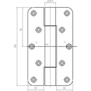 Objektband - Objektband VARIANT VN 2929/160 VA geb.160kg 22,5mm DIN L/R stu.Tür – Bild 3
