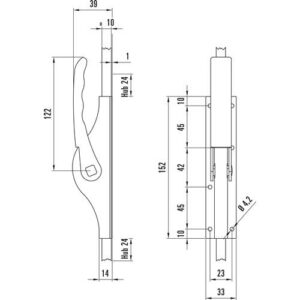 Tortreibriegel - Tortreibriegel PLANO 10mm Schlaufenanzahl 2 STA hell verz.DENI – Bild 3