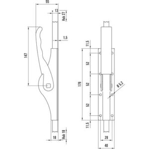Tortreibriegel - Tortreibriegel PLANO 13mm Schlaufenanzahl 3 STA hell verz.DENI – Bild 3
