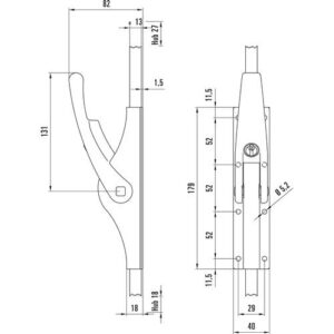 Tortreibriegel - Tortreibriegel PLANO abschl.13mm abschl.Schlaufenanzahl 3 LM hell verz.DENI – Bild 3