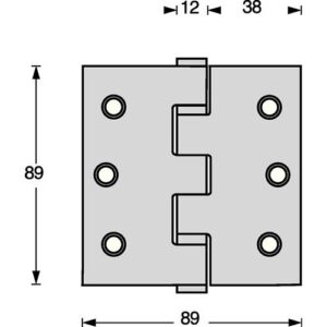 Kugellagertürscharnier - Kugellagertürscharnier VA ktg.89x89mm DIN L/R ma ausziehb.Stift INTERSTEEL – Bild 3