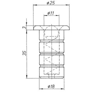 Steinbuchse - Steinbuchse Rundstange 10mm LM DENI – Bild 3