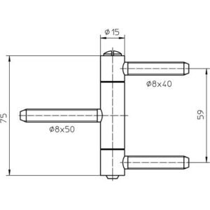 Einbohrband - Einbohrband BAKA C 1-15 WF 3tlg.topzink 60kg DIN L/R HLT SIMONSWERK – Bild 3
