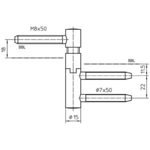 Einbohrband steigend - Einbohrband steig.V 5450 steig.vern . 40kg DIN R HLT SIMONSWERK – Bild 3