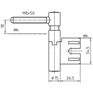 Einbohrband steigend - Einbohrband steig.V 8550 steig.vern . 40kg DIN L HLT SIMONSWERK – Bild 3
