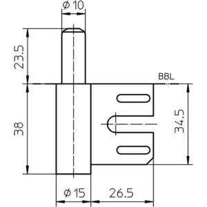 Rahmenteil - Rahmenteil V 8100 WF STA tiefschwarz f.2tlg.Stahlzargen SIMONSWERK – Bild 3