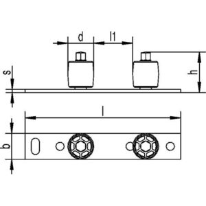 Doppelführung - Doppelführung 659 STA verzinkt,gelb Stahlrolle HELM – Bild 3